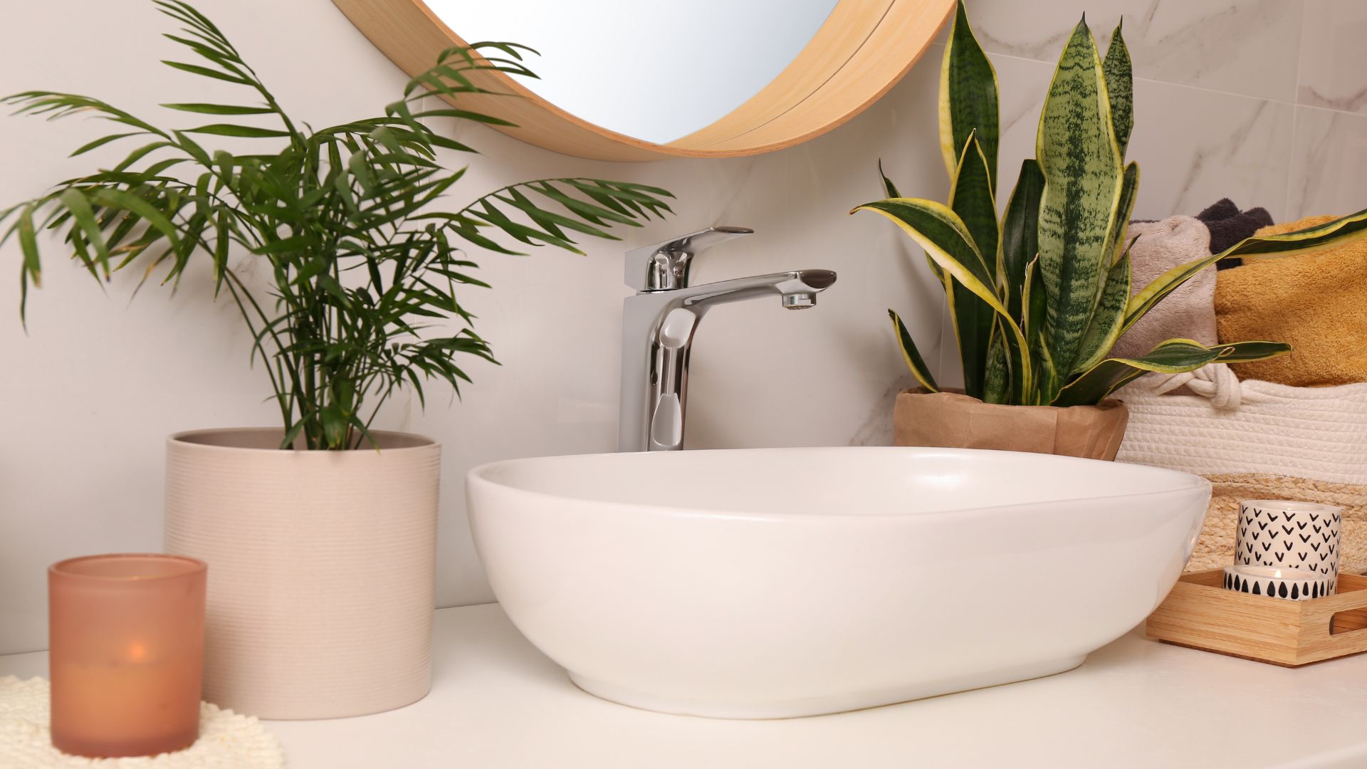 Modern bathroom with sleek fixtures