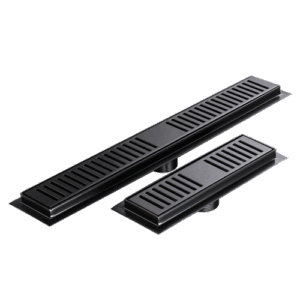 Slotted grate shower channel  matt black  860x65mm