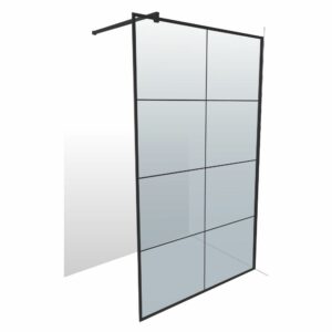 Everest Black 1200X2000x6mm Fixed/Freestanding 8 Panel