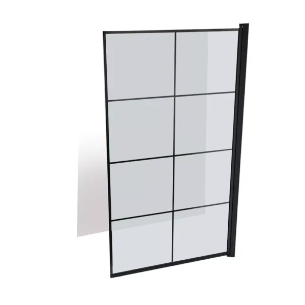 Bath Screen Black 8 Panel Blanca