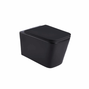Sintra rimless wall hung pan BLACK, S/C seat & quick release hinges