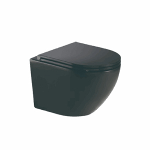 Alvito rimless wall hung pan BLACK, S/C seat & quick release hinges