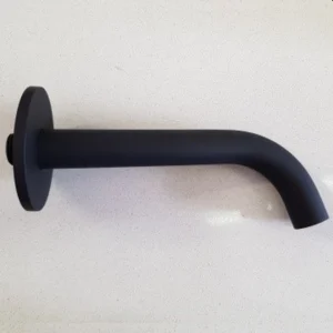 Round Wall Spout (15mm inlet) Matt Black 185