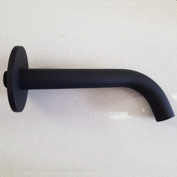 Round Wall Spout (15mm inlet) Matt Black 185