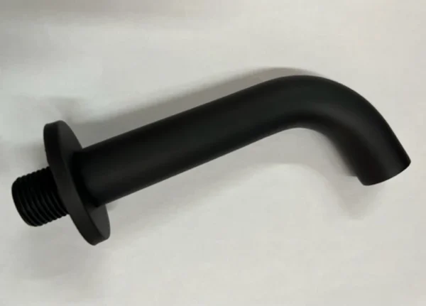 Round Wall Spout (15mm inlet) Matt Black 120