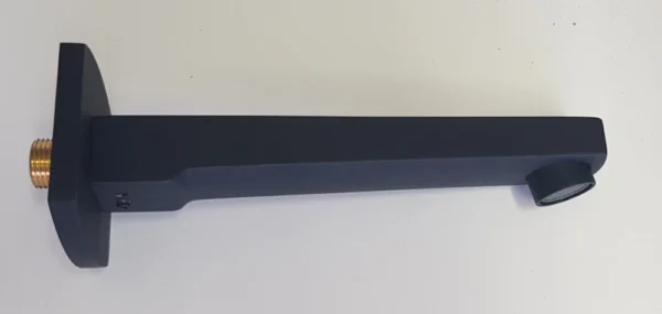 Square Wall Spout (15mm inlet) Matt Black 200