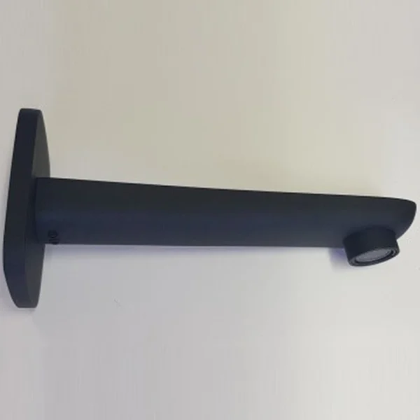Square Wall Spout with Rounded Bottom (15mm inlet) Matt Black
