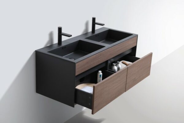 1200 Simplicity vanity & Charcoal DBL Basin