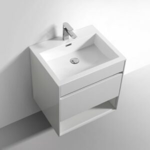 Simplicity Edge 600mm Cabinet & Basin - White