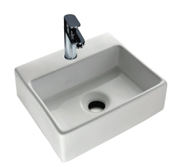 Xavi 1TH, Rectangular, small, Wall hung/counter top basin